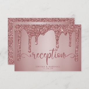 Carte D'accompagnement Rose Gold Parties scintillant Mariage Détails de l