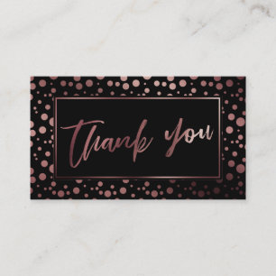 Carte D'accompagnement Rose moderne Or & Cercles Noirs Merci Insertion