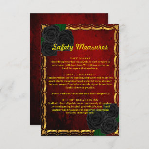 Carte D'accompagnement Rose noir gothique Sang Rouge Mariage Mesure de sé
