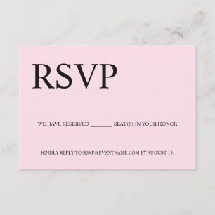 Carte D'accompagnement Rose Noir Place réservée Logo personnalisé RSVP sa