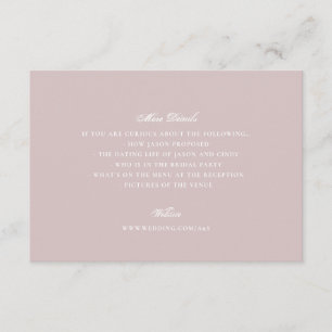 Carte D'accompagnement Rose Poussiéreuse Rose Formal Classique Détails De