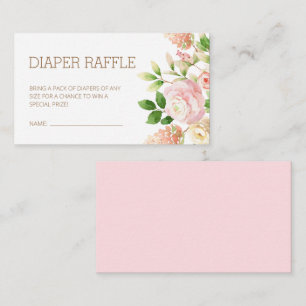 Carte D'accompagnement Rose Rose Floral Fille Baby shower Déchets Raffle