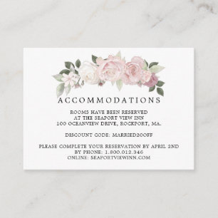 Carte D'accompagnement Rose Rose Rose Rose Floral Mariage Hébergement