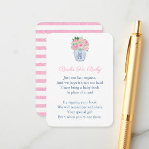 Carte D'accompagnement Rose Roses Chinoiserie Apporter Un Baby shower De 
