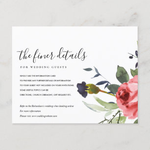 CARTE D'ACCOMPAGNEMENT ROSE ROUGE PEONY EUCALYPTUS DÉTAILS DU MARIAGE FLO