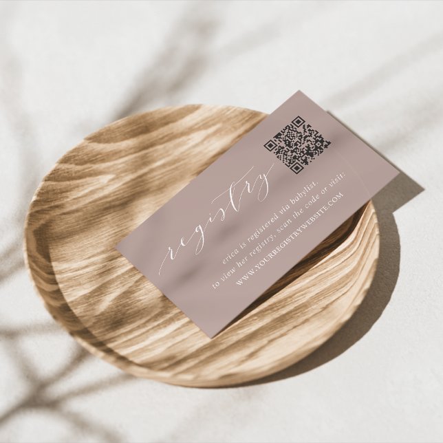 Carte D'accompagnement Rose Script de script de mariage ou de Baby shower (Créateur téléchargé)