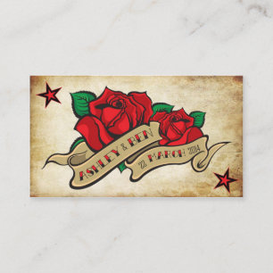 Carte D'accompagnement Rose Tattoo personnalisé RSVP