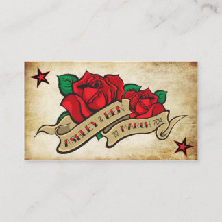 Carte D'accompagnement Rose Tattoo personnalisé RSVP