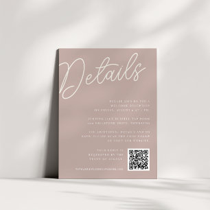 Carte D'accompagnement Rose Taupe   Script Watermark Tous les détails