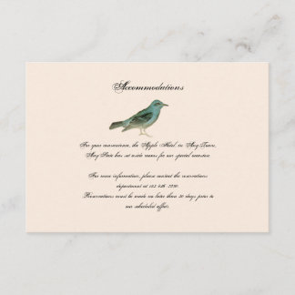 Carte D'accompagnement Rose vintage et Robin Mariage Insertion