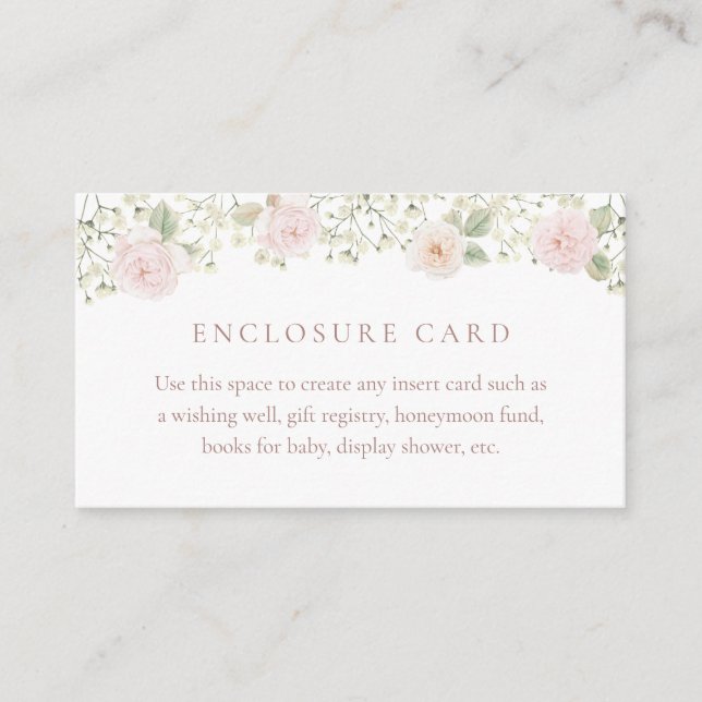 Carte d'accompagnement Roses Fardées Baby Breath (Devant)
