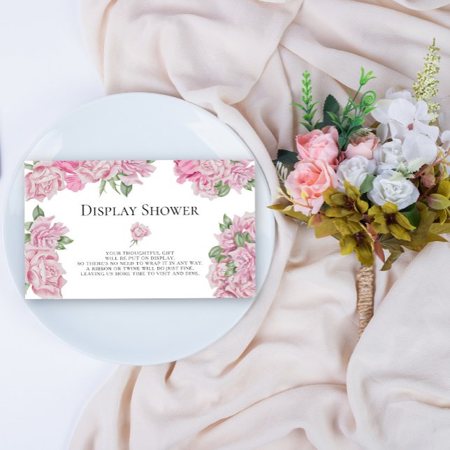 Carte D'accompagnement Roses florales - Présentation de la douche (Créateur téléchargé)
