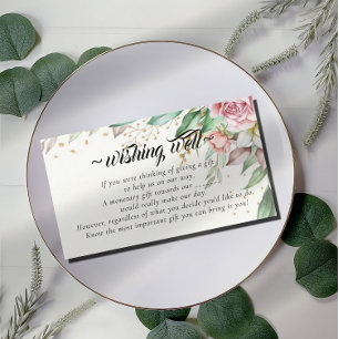 Carte D'accompagnement Rosy Blush Floral Wishing Well for Mariage