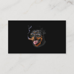 Carte D'accompagnement Rottweiler avec Cigar Portant Avion Sunglass