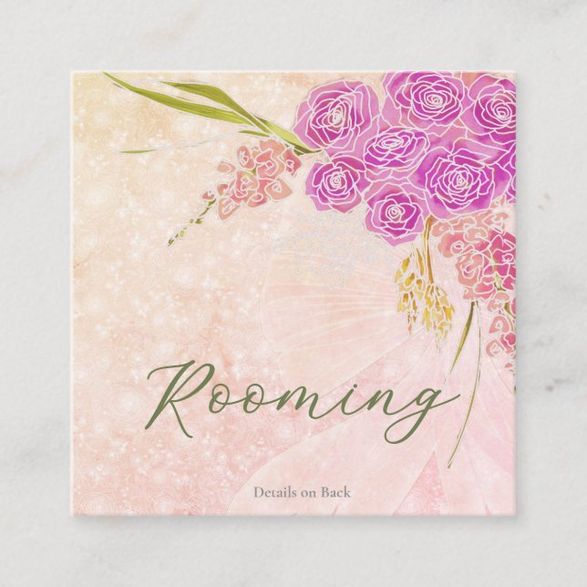 Carte D'accompagnement Rouge de coucher de soleil transparent ruban rose  (Devant)