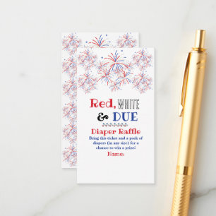 Carte D'accompagnement Rouge moderne blanc & Baby shower du 4 juillet