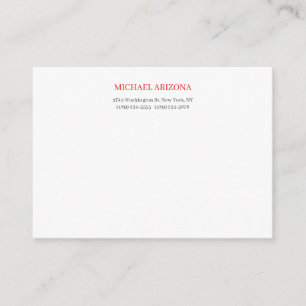 Carte D'accompagnement Rouge Noir & Blanc Minimaliste Simple Moderne
