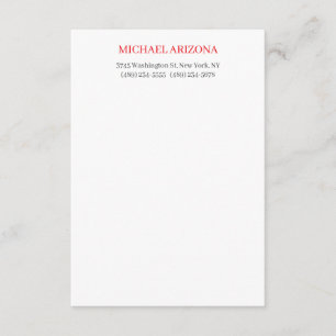 Carte D'accompagnement Rouge Noir & Blanc Minimaliste Simple Moderne