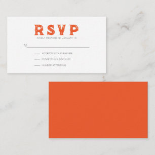 Carte D'accompagnement Rouge Orange Intense Rustique Moderne RSVP
