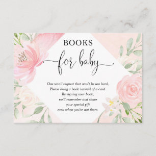 Carte D'accompagnement Rougissent la demande de livre de baby shower de