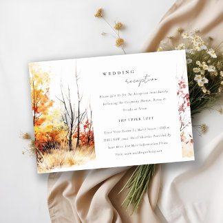 Carte D'accompagnement Rouille Jaune Automne Paysage Réception de mariage