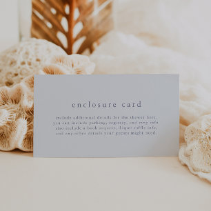 Carte D'accompagnement ROWAN Unique Garçon Bleu Boho Simple Bébé Douche