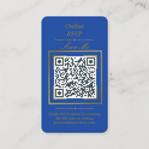 Carte D'accompagnement Royal Blue Code QR de réponse en ligne par photo