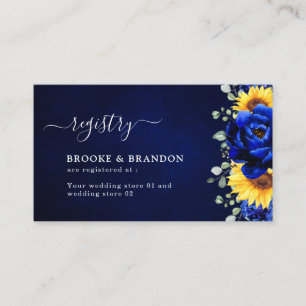 Carte D'accompagnement Royal Blue Rustic Mariage de tournesol Enclo