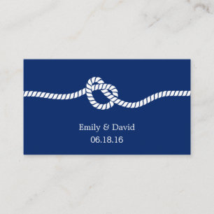 Carte D'accompagnement Royal Blue Tying Site du Mariage de noeud Insérer