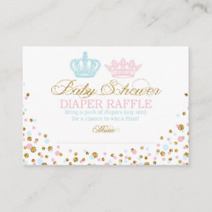 Carte D'accompagnement Royal Crowns Prince Princess Diaper Raffle Ticket