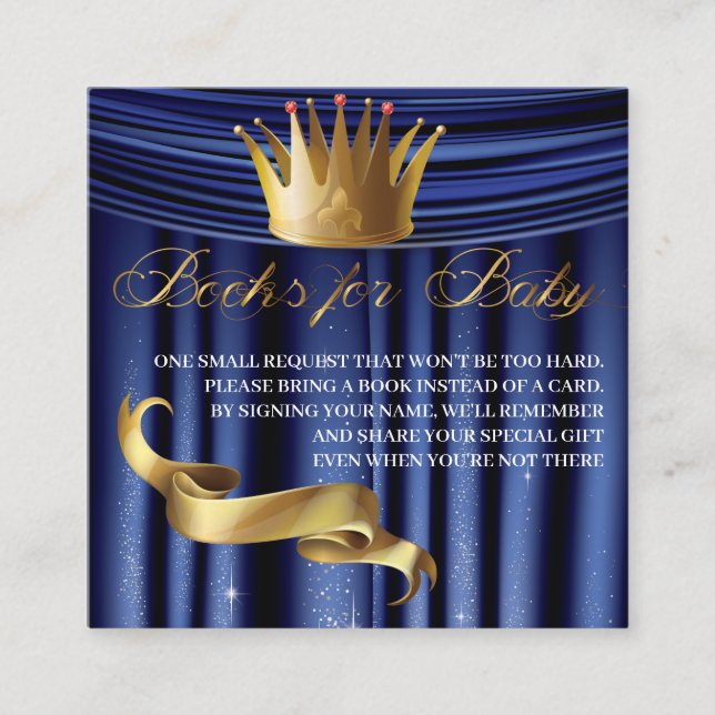 Carte D'accompagnement Royal Prince livre pour le bébé (Devant)