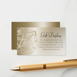 Carte D'accompagnement RPG Luxe Écran cadeau de jetons Gold Tabletop