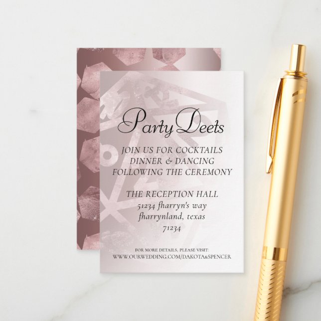 Carte D'accompagnement RPG Luxe | Mauve Sheen Imaginaire Tabletop Gamer D (Devant/Arrière en situation)