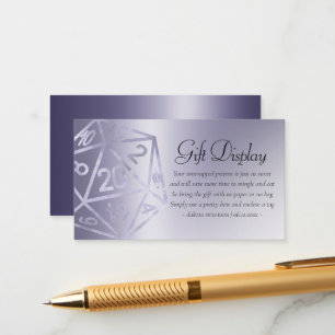 Carte D'accompagnement RPG Luxe Purple Imaginaire Tabletop Gamer, événe