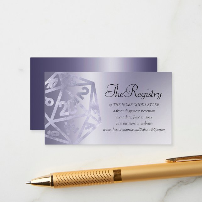 Carte D'accompagnement RPG Luxe | Registre de gamer Tabletop Imaginaire v (Devant/Arrière en situation)