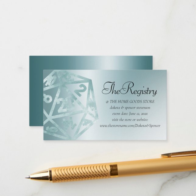 Carte D'accompagnement RPG Luxe | Registre des gamers à table d'Imaginair (Devant/Arrière en situation)