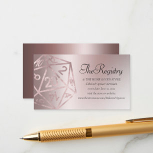 Carte D'accompagnement RPG Luxe Registre des gamers de table Mauve Imag