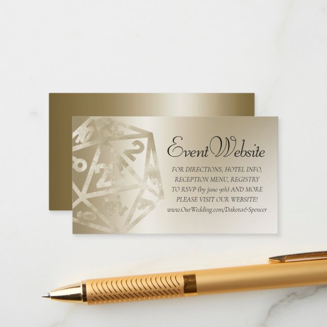 Carte D'accompagnement RPG Luxe | Site Web de Jeu de Société Fantastique  (Devant/Arrière en situation)