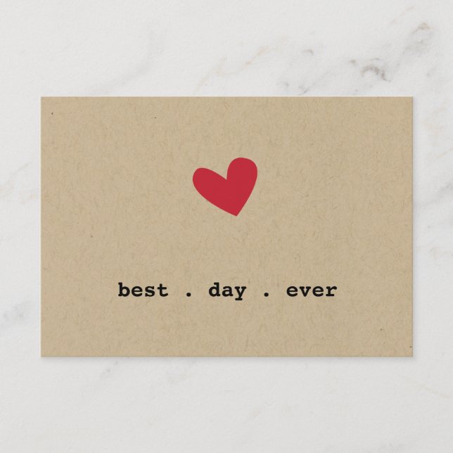 Carte D'accompagnement RSVP de mariage Simple Heart (Devant)