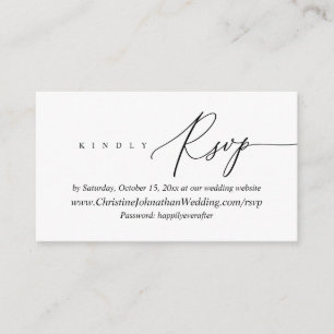 Carte D'accompagnement RSVP en ligne, Black script Enclosure moderne