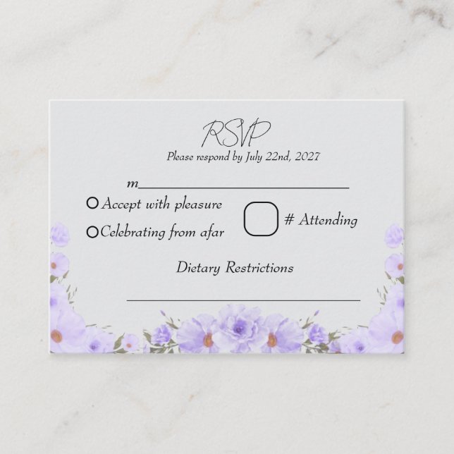 CARTE D'ACCOMPAGNEMENT RSVP FLORAL (Devant)