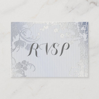 Carte D'accompagnement RSVP floral brillant d'argent