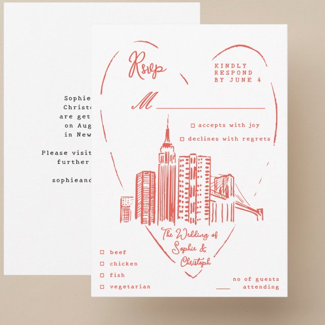 Carte D'accompagnement RSVP NYC mariage à New York  (Créateur téléchargé)