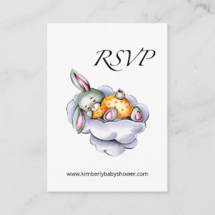 Carte D'accompagnement RSVP Online Petit Lapin Baby shower Enfermé Ca