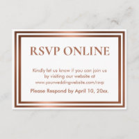 RSVP Online Simple Elegant Cuivre sur Blanc