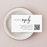 Carte D'accompagnement RSVP pour mariage | QR Code minimaliste Nettoyer s<br><div class="desc">Site web mariage simple et élégant carte boîtier RSVP dans un style design minimaliste moderne avec une typographie classique et une atmosphère chic et sophistiquée sur un arrière - plan blanc. Le texte peut facilement être personnalisé avec vos noms, le site Web mariage, le code QR scannable et le message...</div>