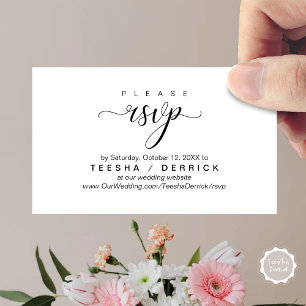 Carte D'accompagnement RSVP Site Mariage Rappel, Classique moderne