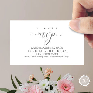 Carte D'accompagnement RSVP Site Mariage Rappel, Classique moderne