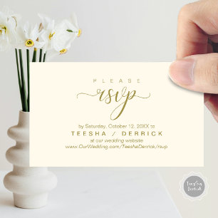 Carte D'accompagnement RSVP Site Mariage Rappel, Classique moderne
