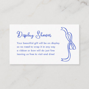 Carte D'accompagnement Ruban Français Blue Display Douche Insertion